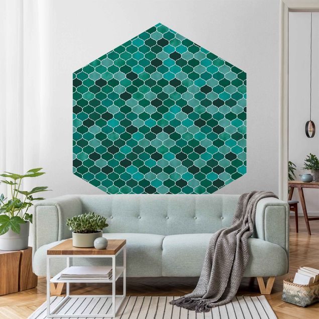 Tapeten mit Muster Marokkanisches Aquarell Muster