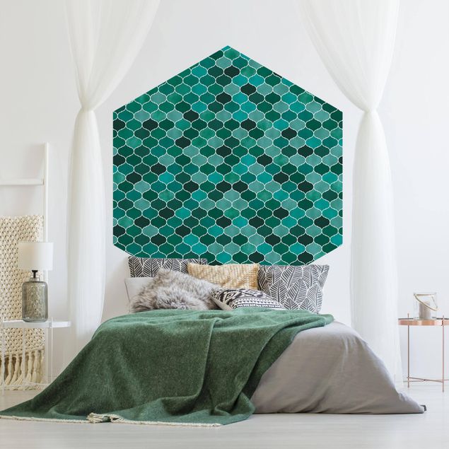 Tapeten Modern Marokkanisches Aquarell Muster