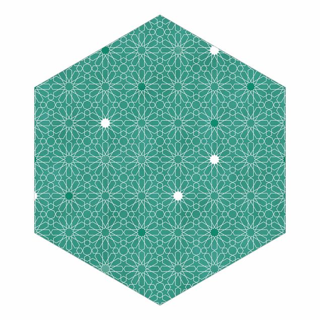 Fototapeten Türkis Marokkanisches Sternen Muster