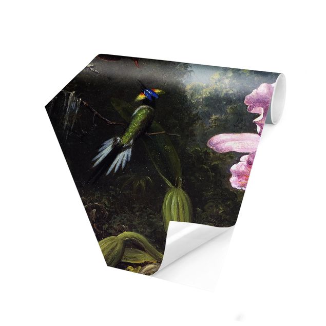 Fototapete modern Martin Johnson Heade - Stillleben mit Orchidee und zwei Kolibris