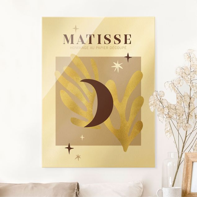 Glasbilder Abstrakt Matisse Interpretation - Mond und Sterne