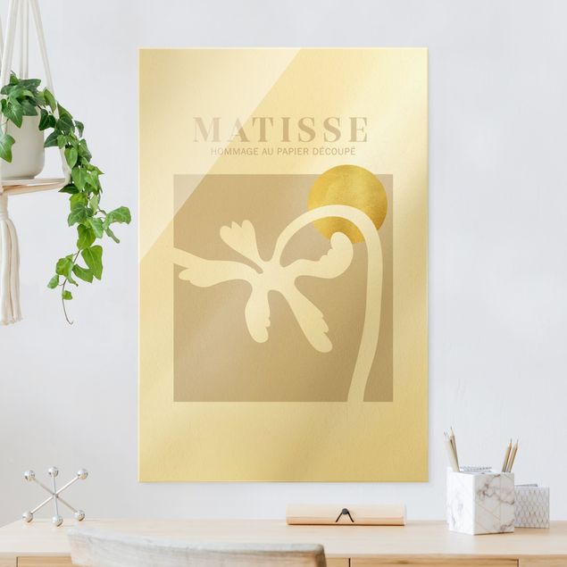 abstrakte Glasbilder Matisse Interpretation - Palme und Sonne