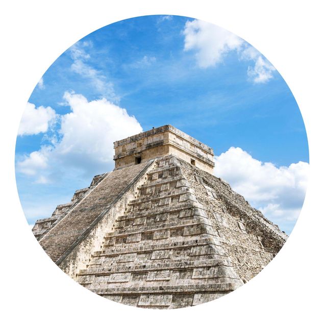 Fototapeten Blau Maya Tempel