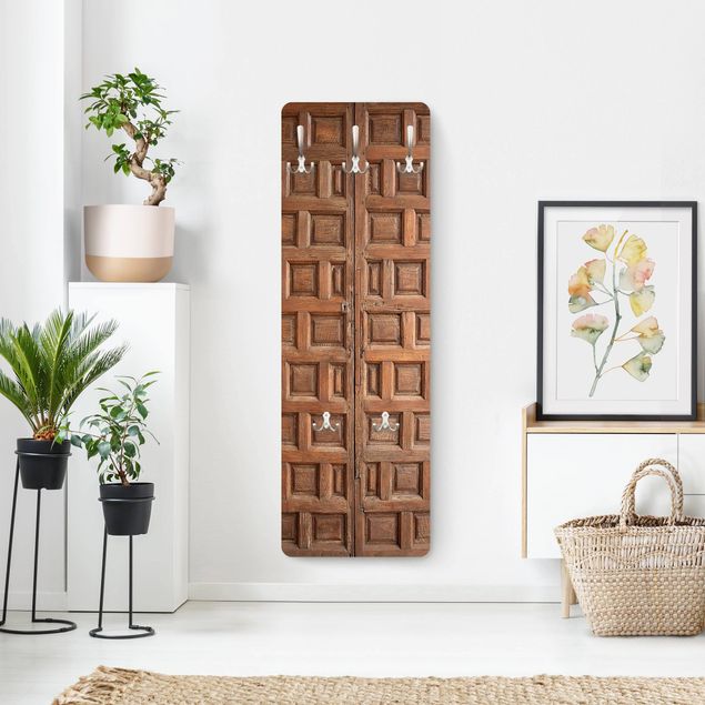 Wandgarderoben Braun Mediterrane Holztür aus Granada