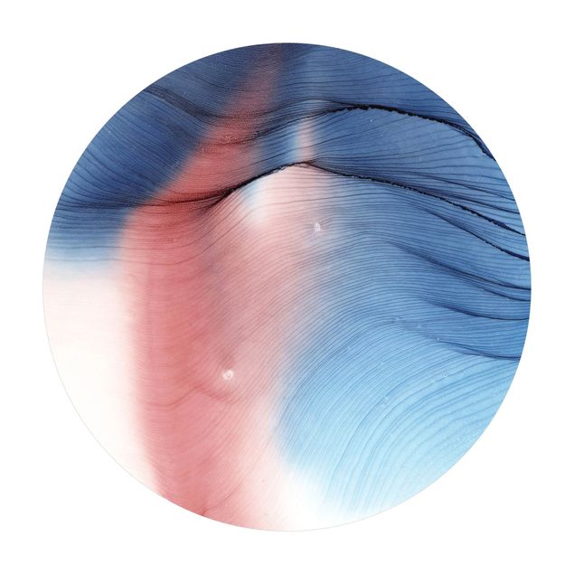 Vinyl-Teppiche Melierter Farbtanz in Blau mit Rot