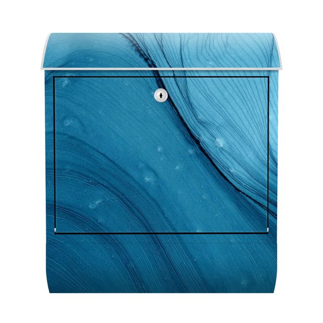 Briefkasten Design Meliertes Blau