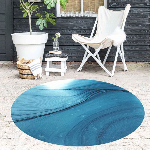 Teppich abstrakt Meliertes Blau