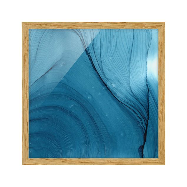 Wandbilder Abstrakt Meliertes Blau