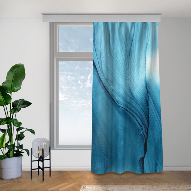 Vorhang modern Meliertes Blau