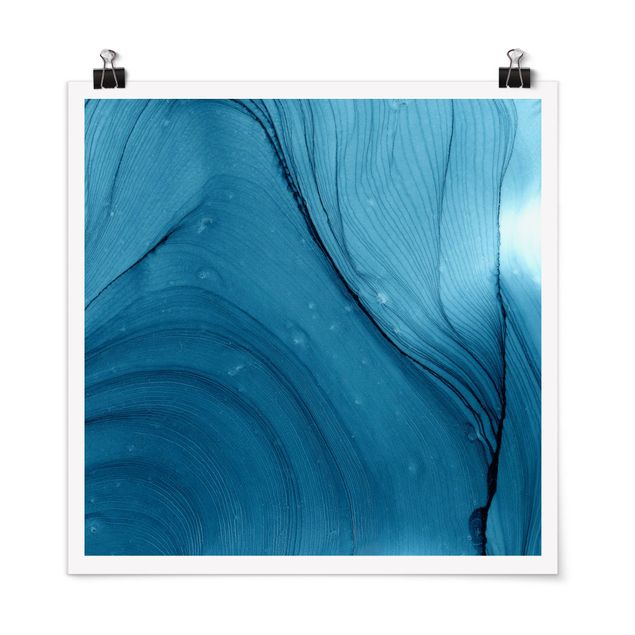 Wandbilder Kunstdrucke Meliertes Blau
