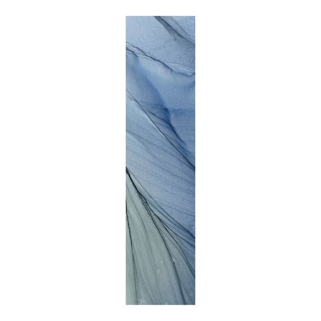 Schiebevorhang abstrakt Meliertes Blaugrau mit Moosgrün