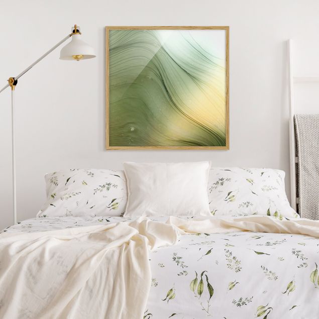 Wandbilder Kunstdrucke Meliertes Grün mit Honig