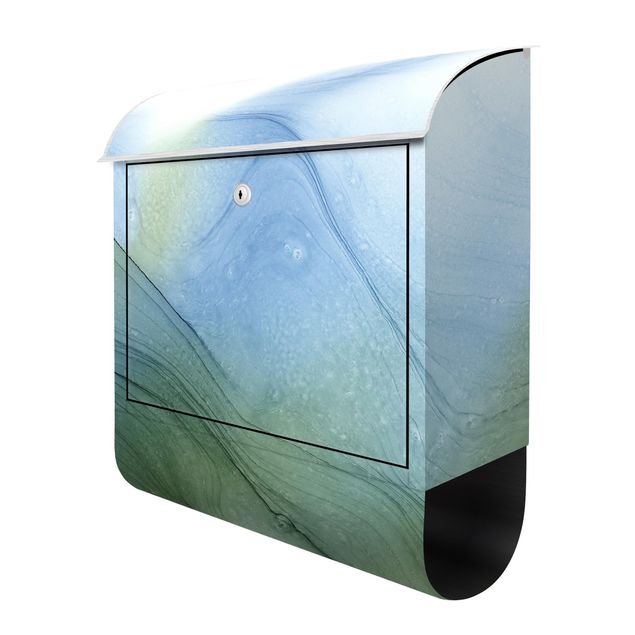 Briefkasten Design Meliertes Moosgrün mit Blau