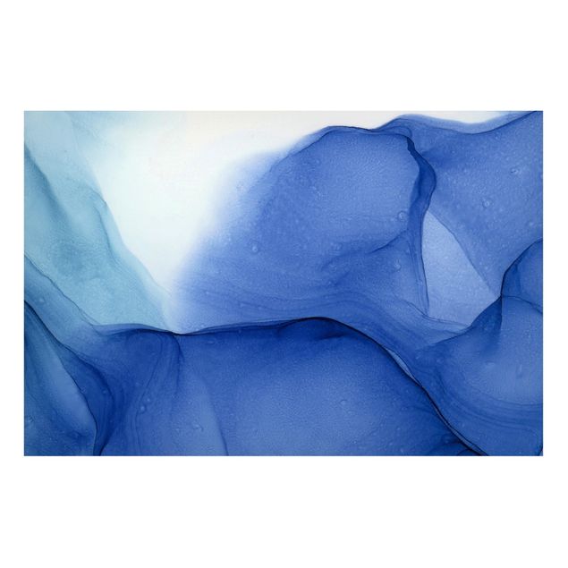 Wandbilder Abstrakt Meliertes Tintenblau
