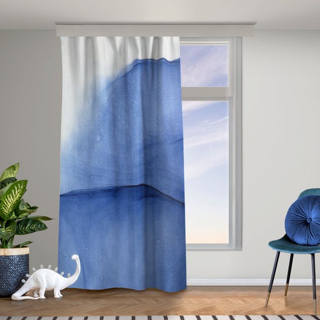 Vorhang modern Meliertes Tintenblau