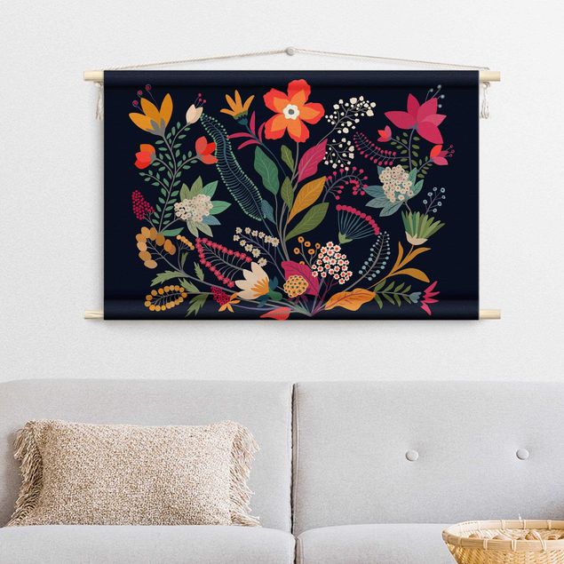 Wandbehang Mexikanische Blumen