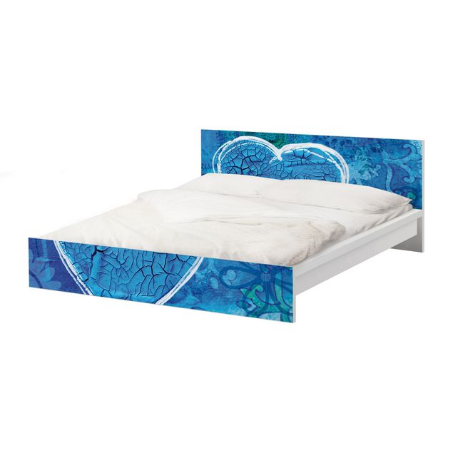 Möbelfolie für IKEA Malm Bett niedrig 140x200cm - Klebefolie Terra Azura