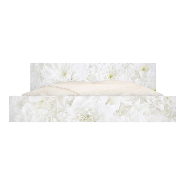 Klebefolie für Möbel Dahlien Blumenmeer weiß