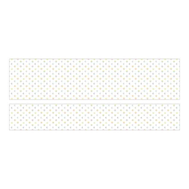 Möbelfolie für IKEA Malm Bett niedrig 180x200cm - Pastell Dreiecke