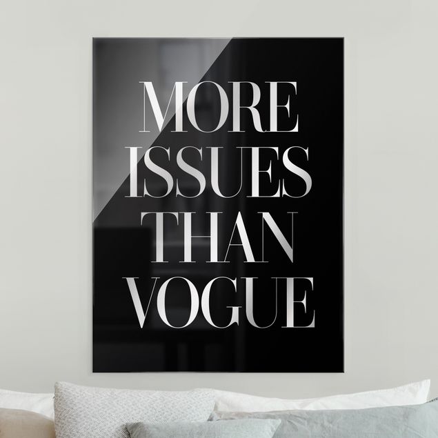 Glasbild schwarz-weiß More issues than Vogue