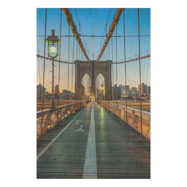 Wandbilder Morgenblick von der Brooklyn Bridge