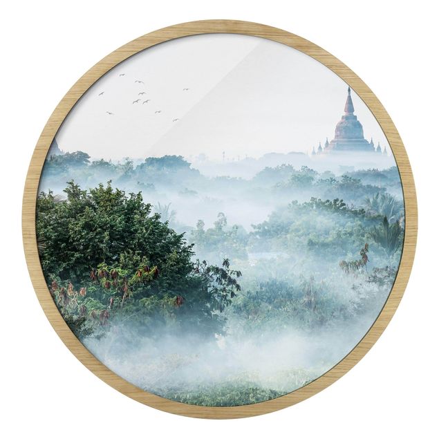 Wandbilder Dschungel Morgennebel über dem Dschungel von Bagan