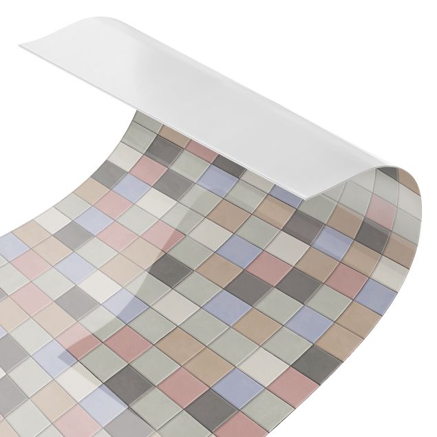 Klebefolien selbstklebend Mosaik Fliesen - Shabby Bunt