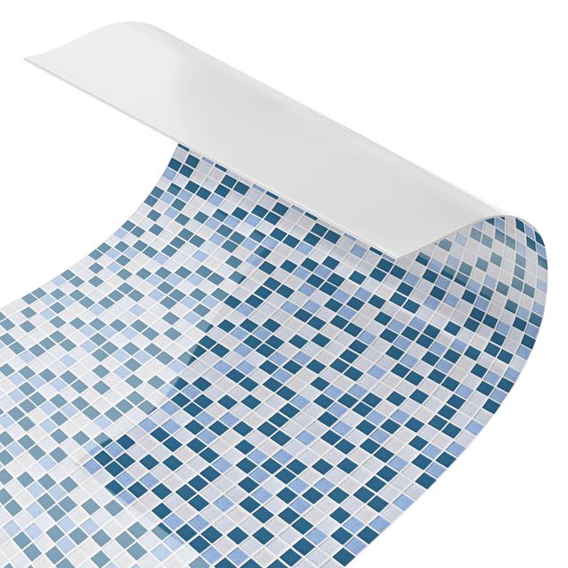 Küchenrückwand selbstklebend Mosaikfliesen Blau Grau