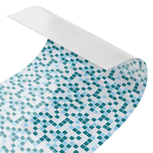 Küchenrückwand Folie selbstklebend Mosaikfliesen Türkis Blau