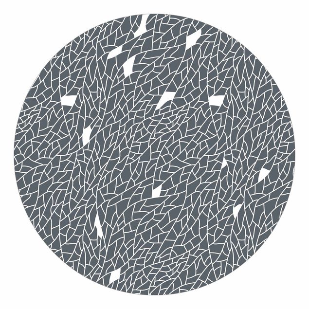 Fototapete grau Mosaiklinien Muster Graublau