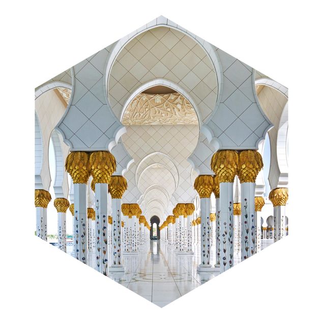 Fototapete weiss Moschee in Abu Dhabi