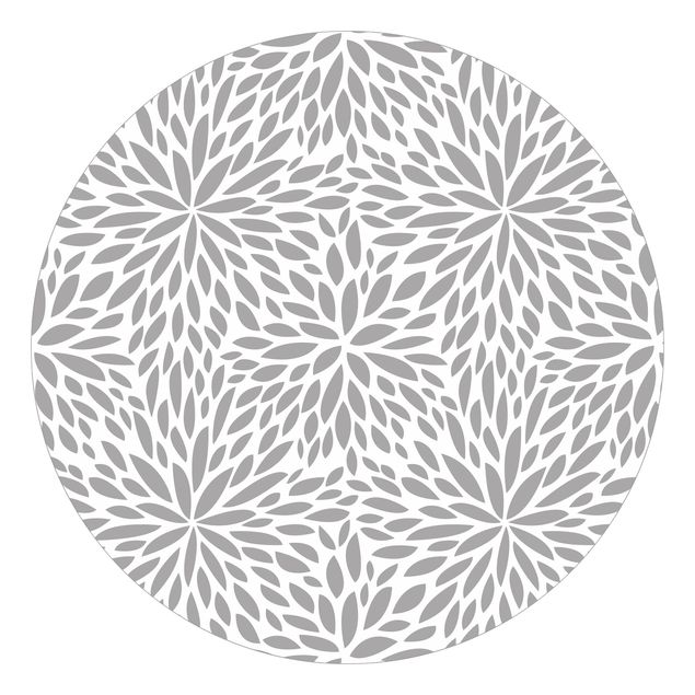 Blumentapete Natürliches Muster Blumen in Grau