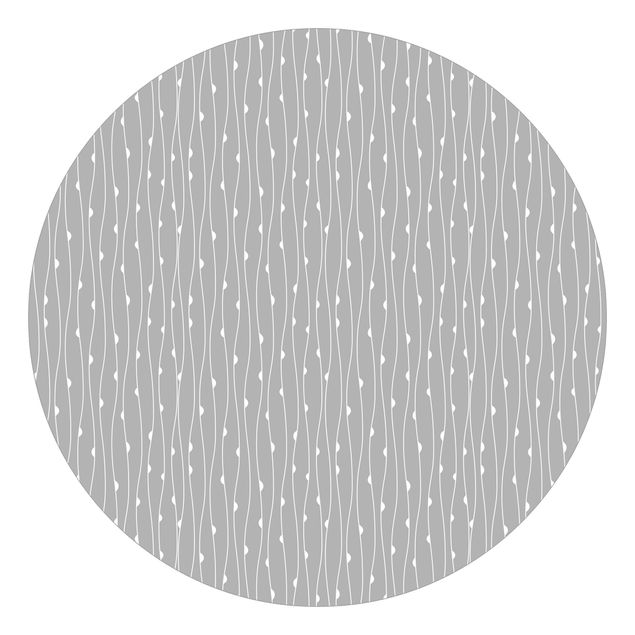 Wandtapete grau Natürliches Muster mit Halbkreisen vor Grau
