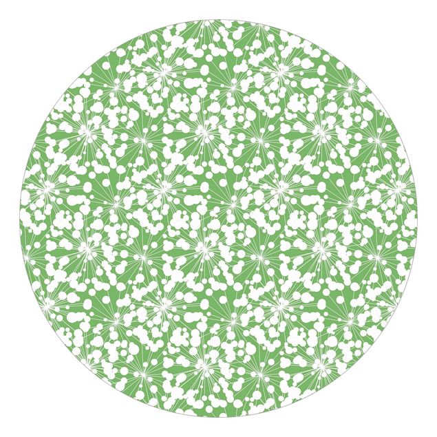 moderne Fototapete Natürliches Muster Pusteblume mit Punkten vor Grün