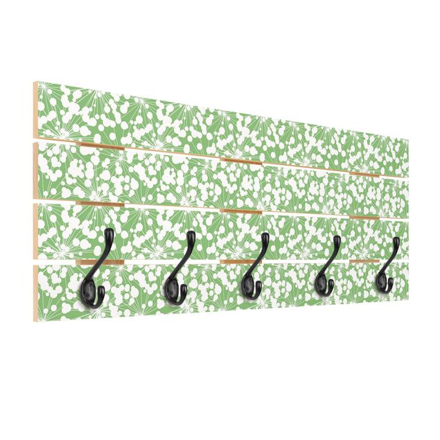 Wandgarderoben Natürliches Muster Pusteblume mit Punkten vor Grün