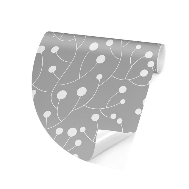 Mustertapeten Natürliches Muster Wachstum mit Punkten auf Grau