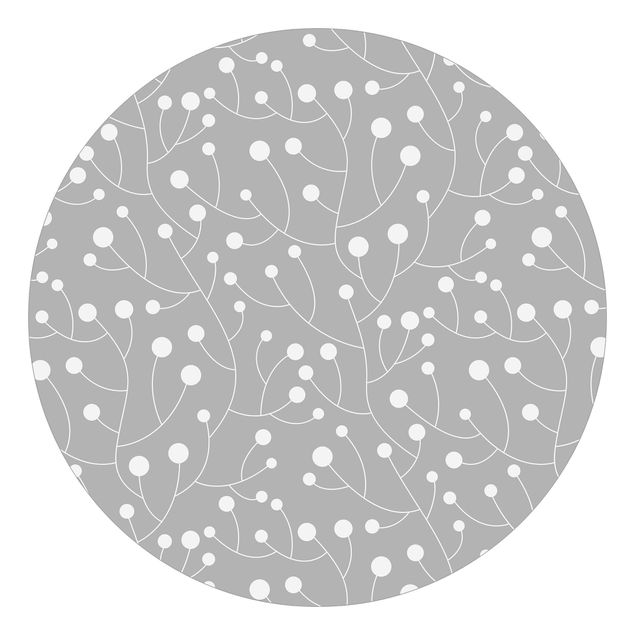 Fototapete modern Natürliches Muster Wachstum mit Punkten auf Grau