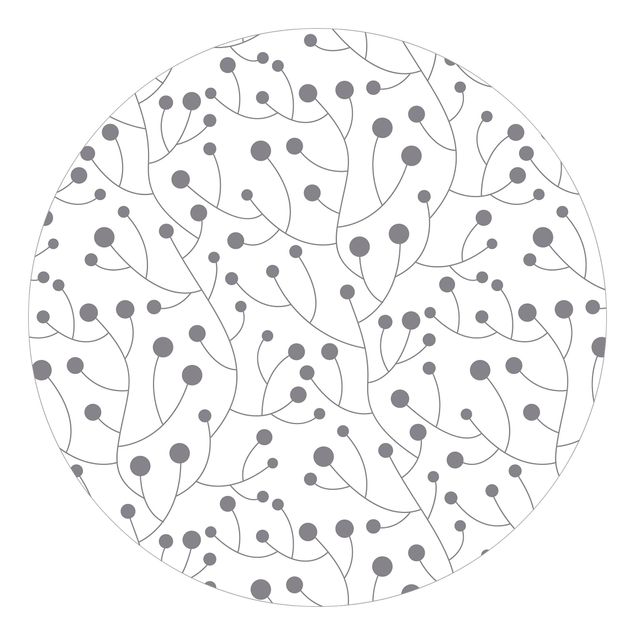 Tapeten Modern Natürliches Muster Wachstum mit Punkten Grau