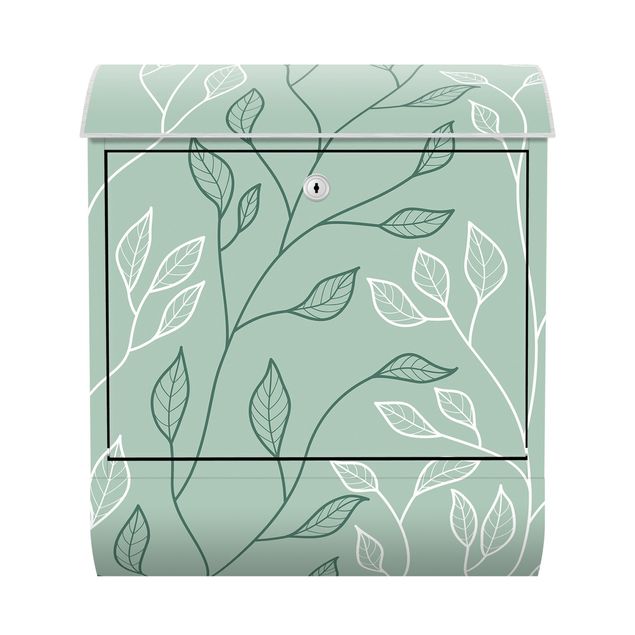 Briefkasten Design Natürliches Muster Zweige mit Blättern