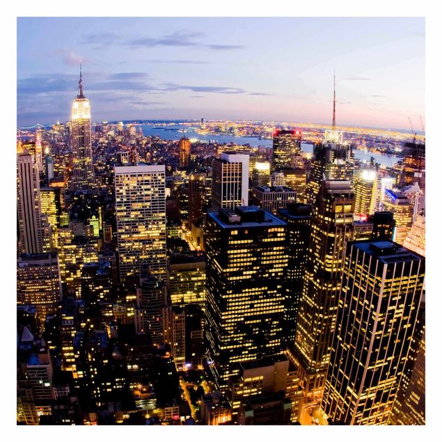 Fototapete New York Skyline bei Nacht