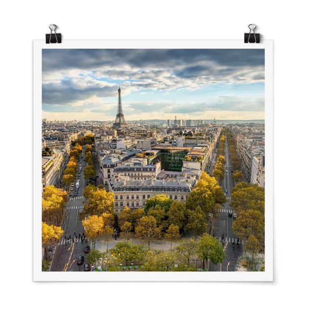 Poster Skyline Nice day in Paris