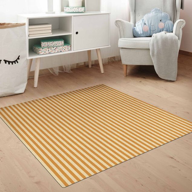 Teppich Esszimmer No.YK46 Streifen Gelb Beige
