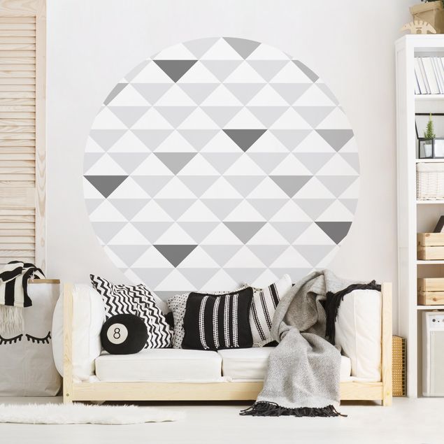 Tapete geometrische Muster No.YK66 Dreiecke Grau Weiß Grau