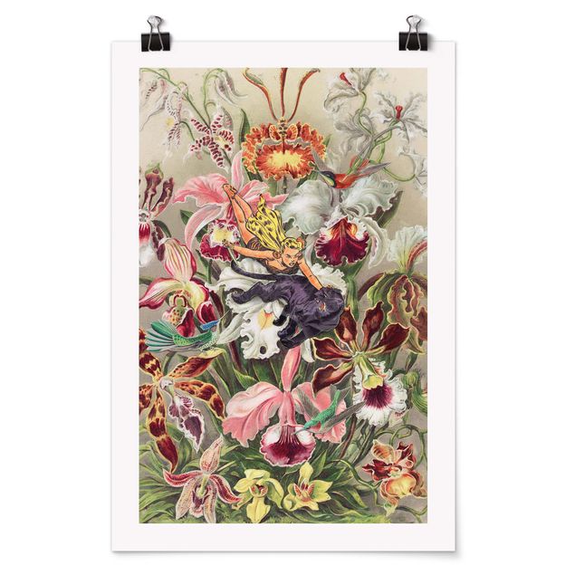 Kunstdrucke Poster Nymphe mit Orchideen