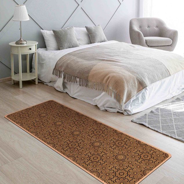 Moderner Teppich Orientalisches Muster mit goldenen Sternen