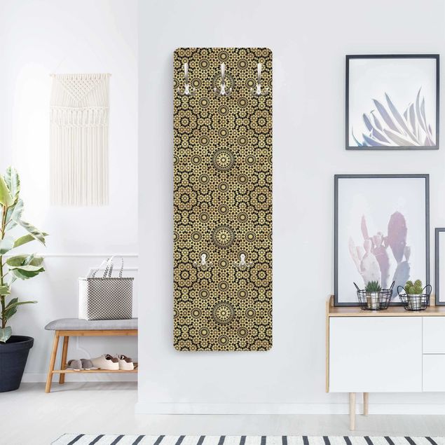 Wandgarderobe mit Motiv Orientalisches Muster mit goldenen Sternen