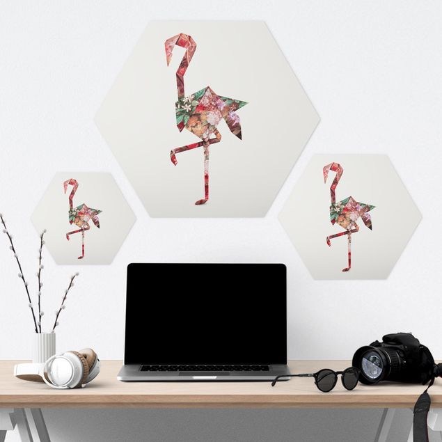 Bilder Hexagon Tennis mit Vögeln