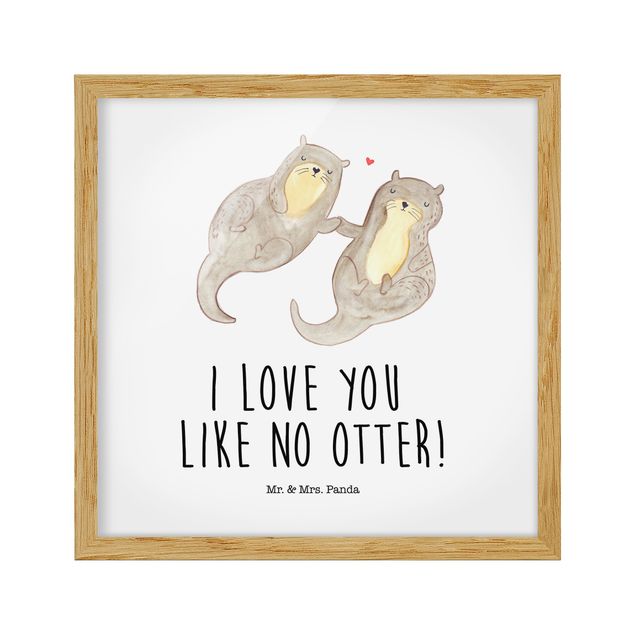 Gerahmte Bilder Tiere Mr. & Mrs. Panda - Otter - I Love You