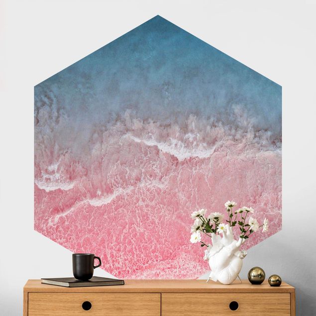 Fototapete modern Ozean in Pink