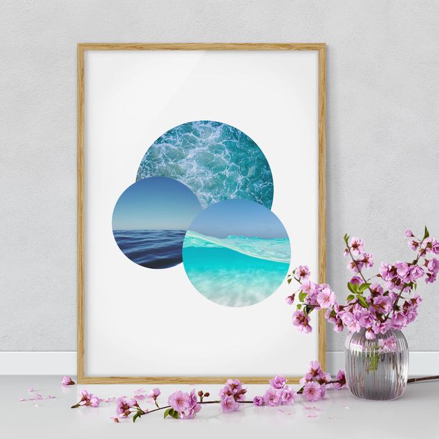 Strandbilder mit Rahmen Ozeane im Kreis